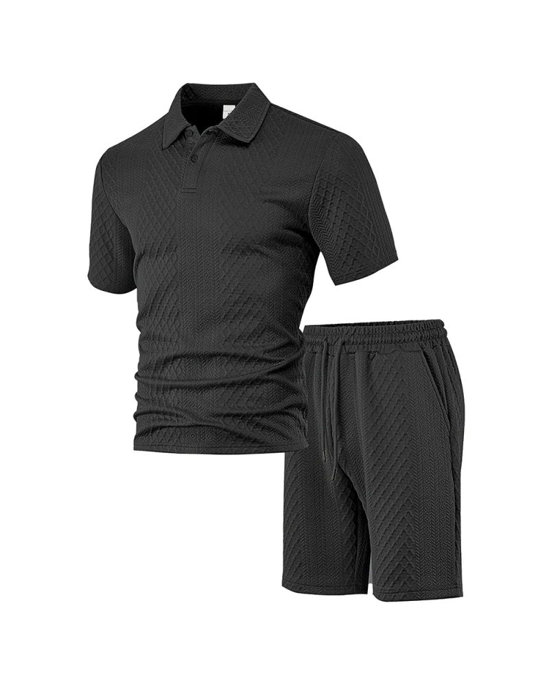 Ensemble 2 Pièces Pour Homme À Col Et Manches Courtes