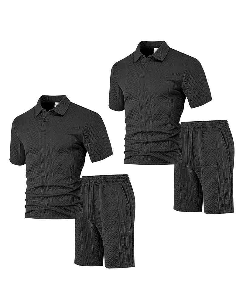 Ensemble 2 Pièces Pour Homme À Col Et Manches Courtes