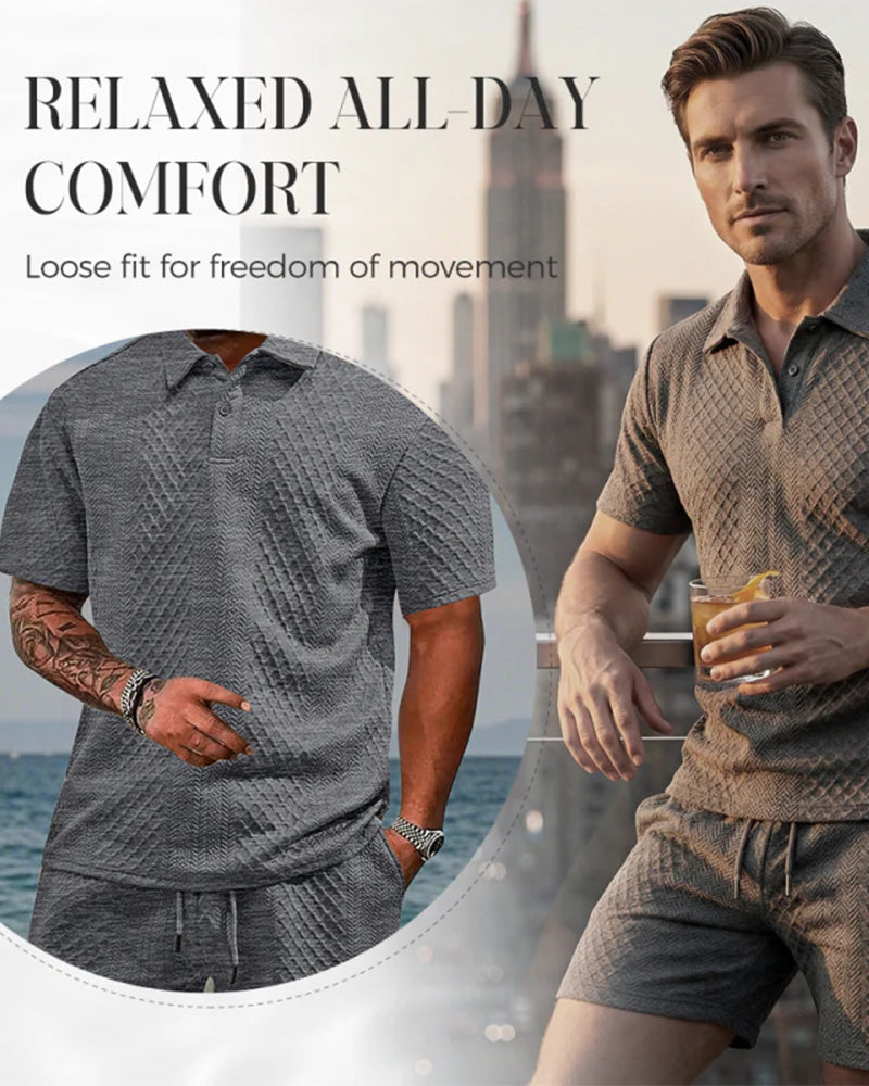 Ensemble 2 Pièces Pour Homme À Col Et Manches Courtes