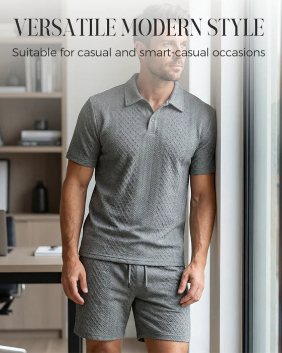 Ensemble 2 Pièces Pour Homme À Col Et Manches Courtes