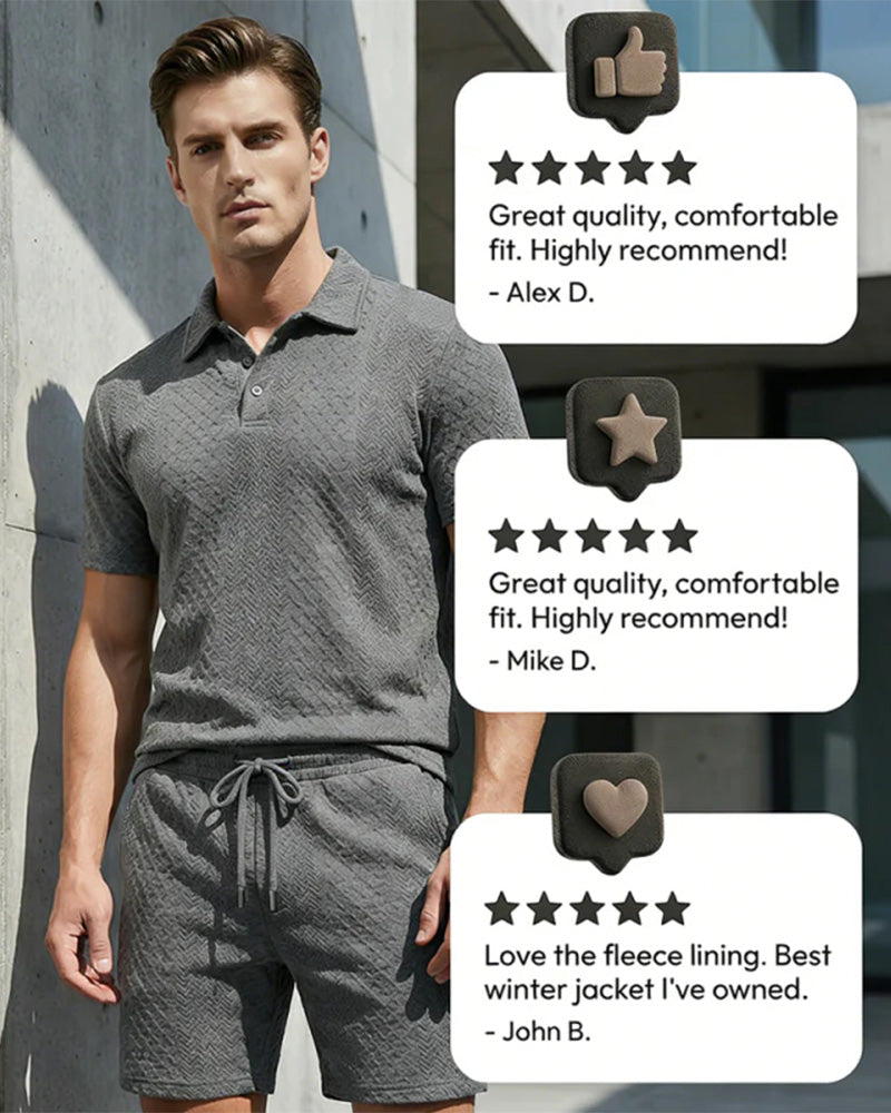 Ensemble 2 Pièces Pour Homme À Col Et Manches Courtes