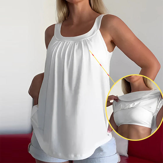 Débardeur Sans Bretelles Plissé Couleur Unie