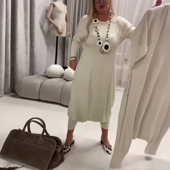 Combinaison Unie À Manches Longues Décontractée