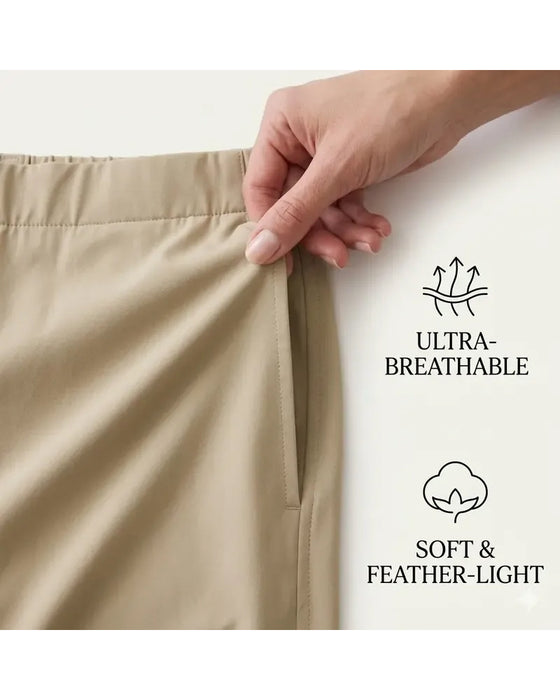 Pantalon Couleur Unie Longueur Mi-Taille