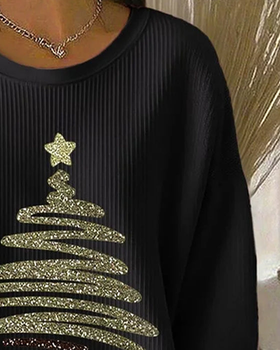 Sweat Large Creux Imprimé Noël