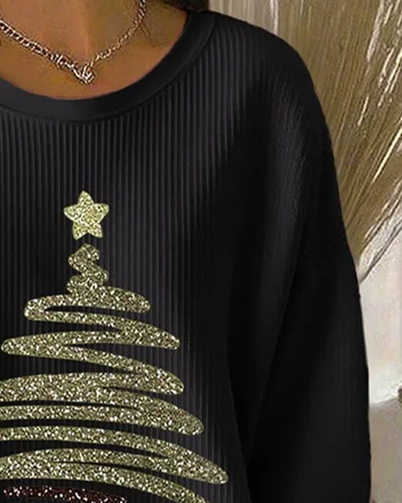 Sweat Large Creux Imprimé Noël