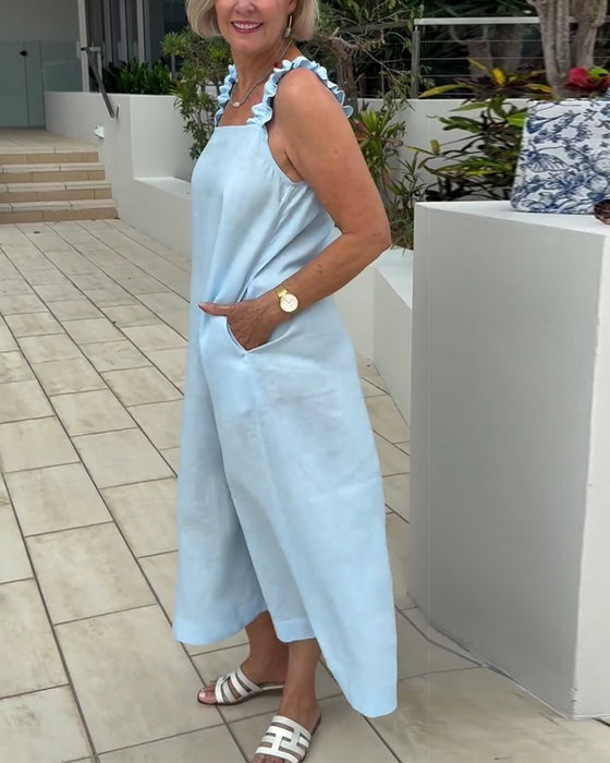 Robe Décolleté Carré Sans Manches