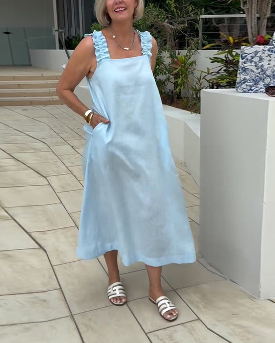 Robe Décolleté Carré Sans Manches