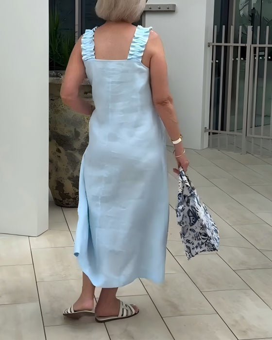 Robe Décolleté Carré Sans Manches