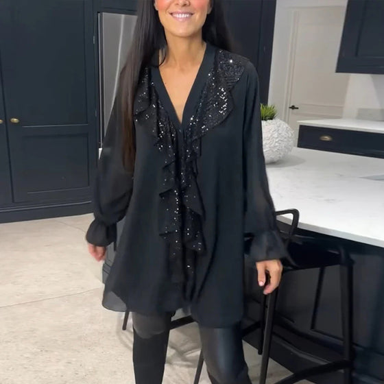 Blouse à volants et style élégant