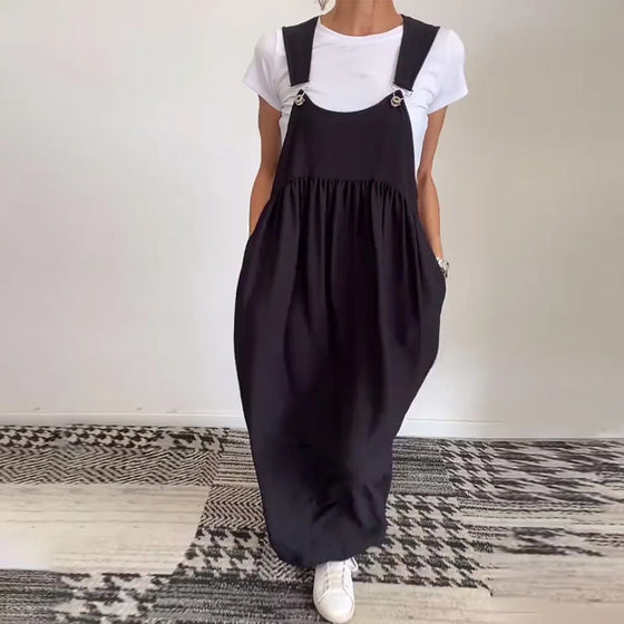 Robe décontractée couleur unie à bretelles