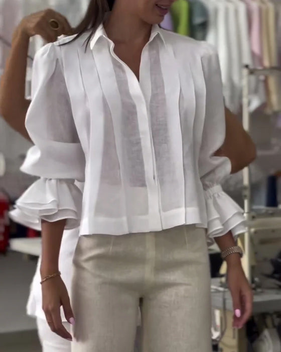 Chemise Manche Bouffante Volant