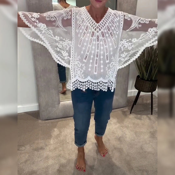 Blouse En V Élégant