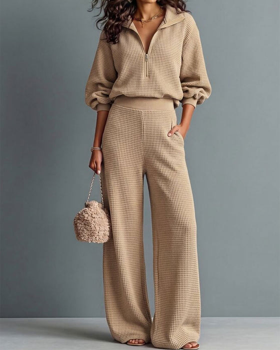 Ensemble Gaufre Demi-Zip Poche