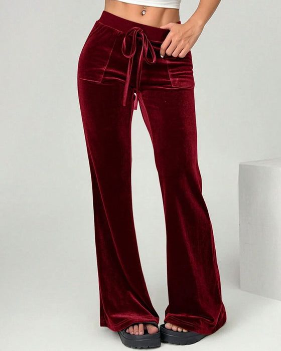 Pantalon Velours Long Évasé