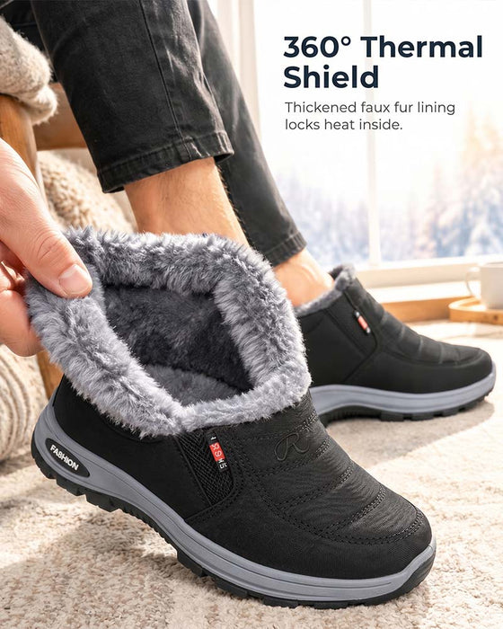 Bottes De Neige Hivernales Doublées Épaisses, Chaussures Décontractées Chaudes À Enfiler Pour Femmes Et Hommes