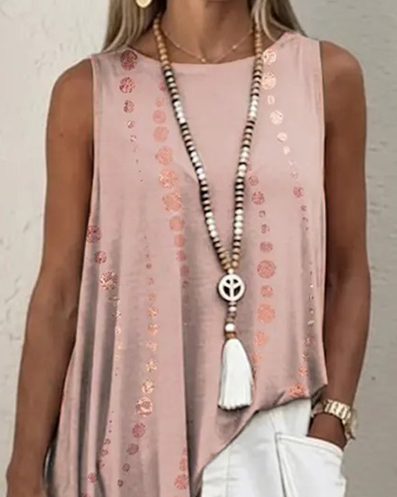 Blouse Décontractée À Pois Coupe Irrégulière