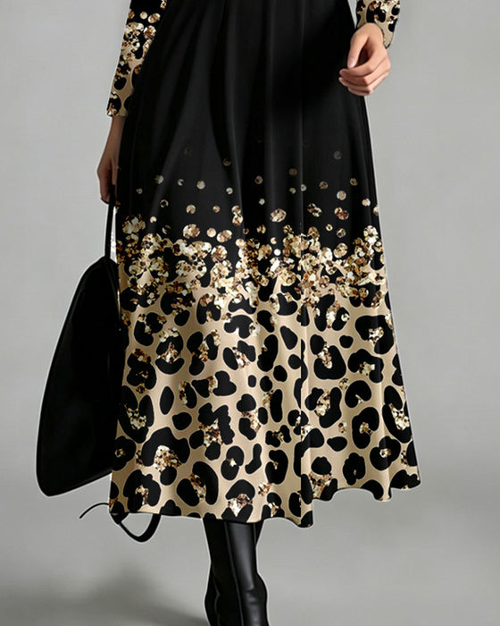Robe Ombre Léopard Décontractée