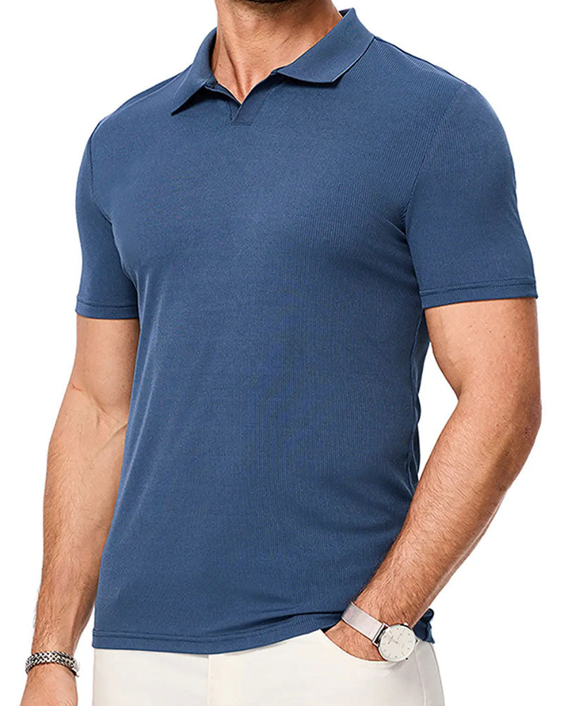 T-Shirt Homme Décontracté Col Revers
