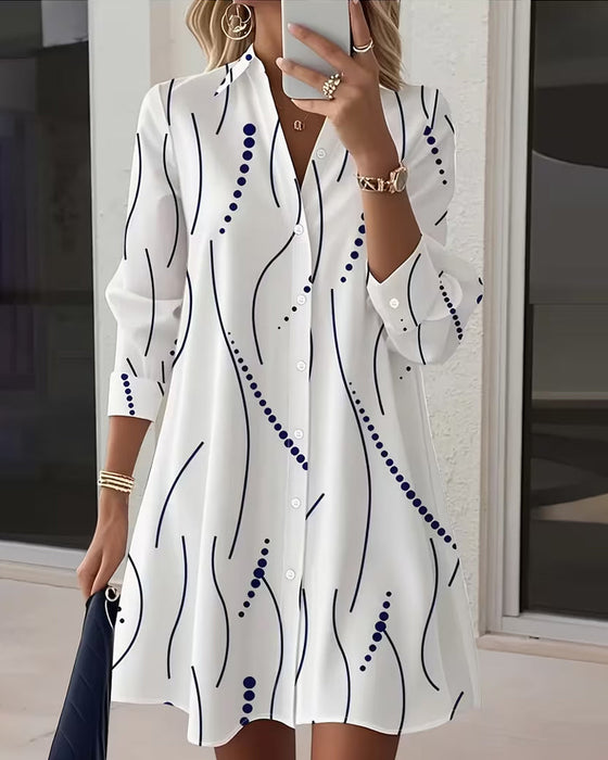 Robe Revers Ondulé Chemise