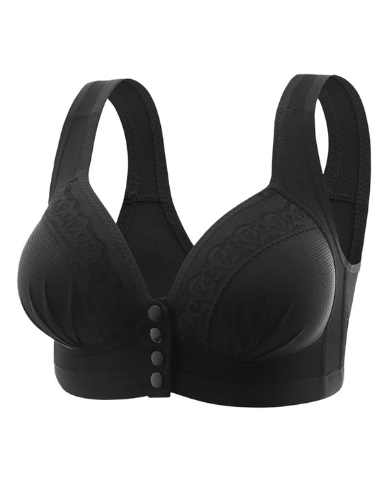 Soutien-gorge en coton respirant doux pour la peau avec bouton sur le devant