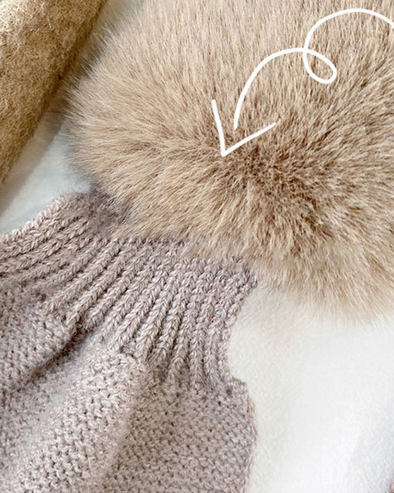 Écharpe En Fourrure Tricotée Patchwork À La Mode