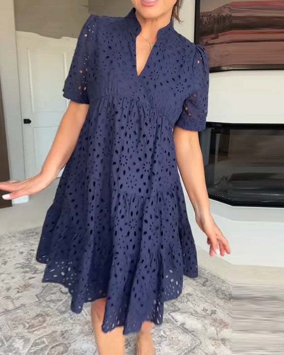 Robe Col Montant Creux Ligne-A