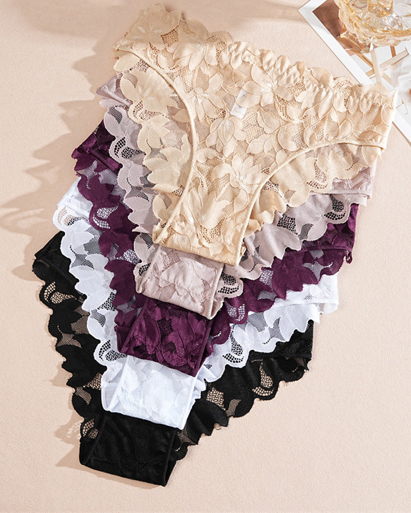 Culotte Femme En Dentelle Semi-Transparente