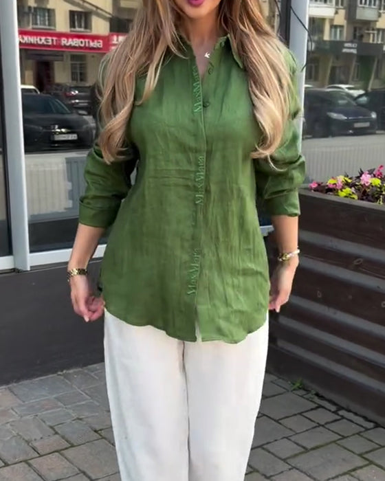 Chemise Revers Manche Longue Lâche