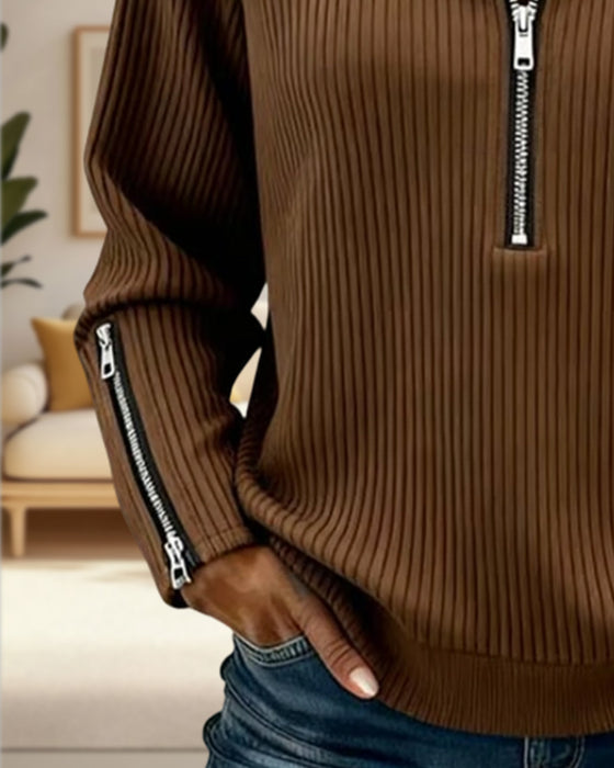 Sweat Demi-Zip Col Casual