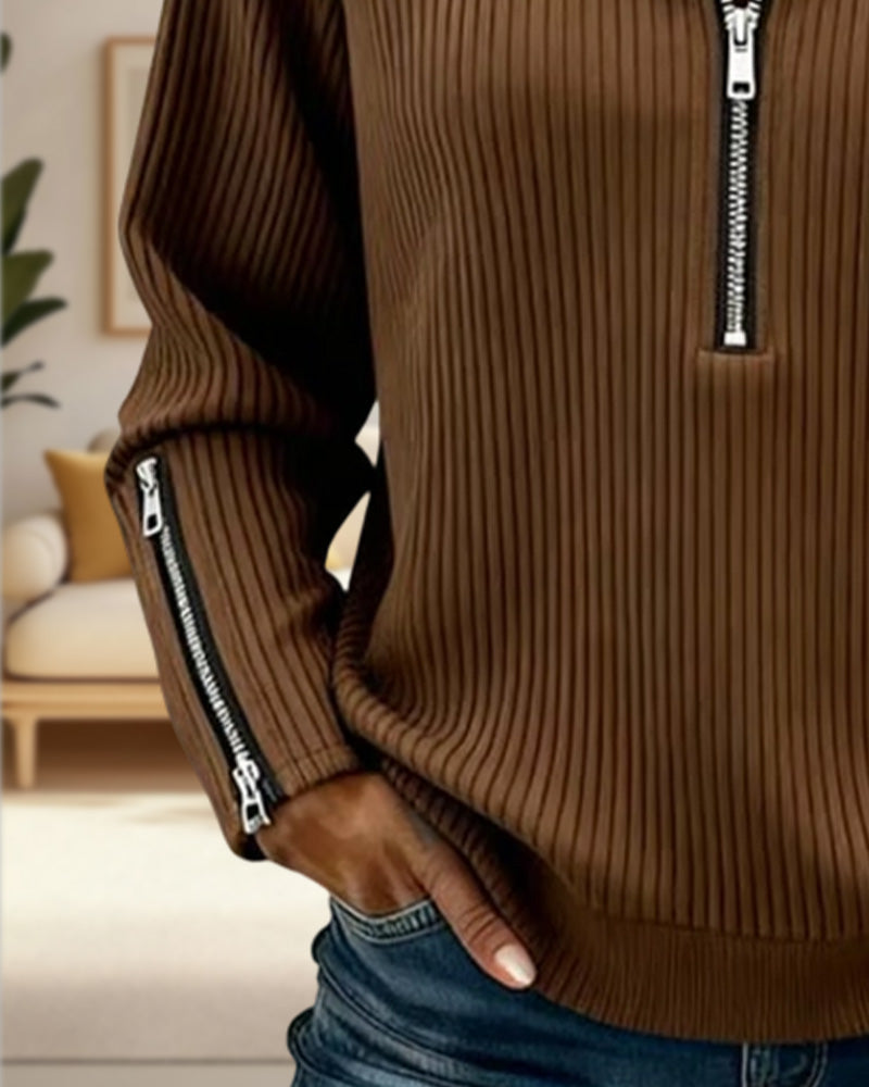 Sweat Demi-Zip Col Casual