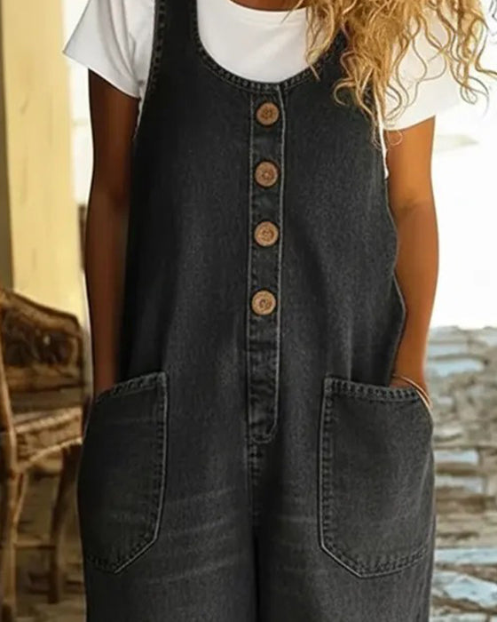 Combinaison Décontractée Poche Denim