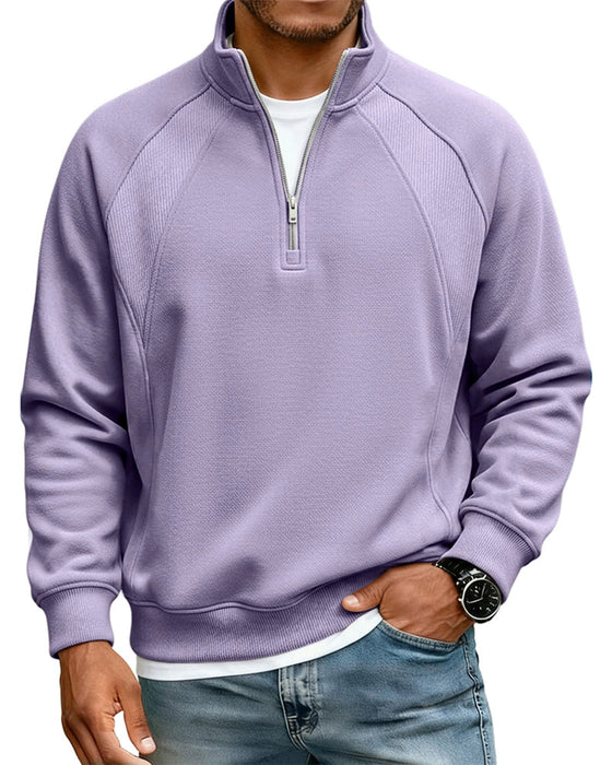 Sweat-Shirt Demi Zip Col Montant