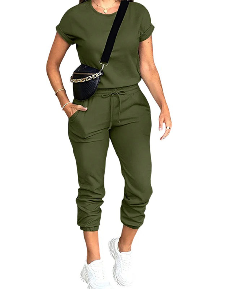 Set Unie Col Rond Manche Courte