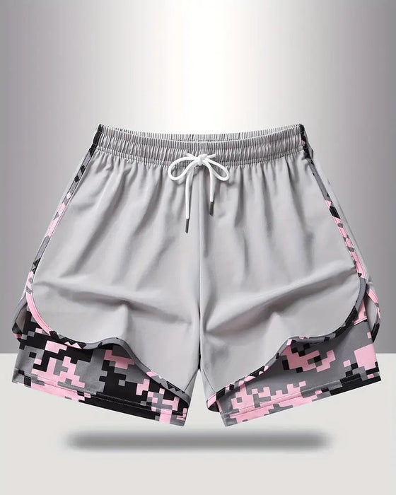 Short Cordon de Serrage Camo Patchwork Anti-Exposition