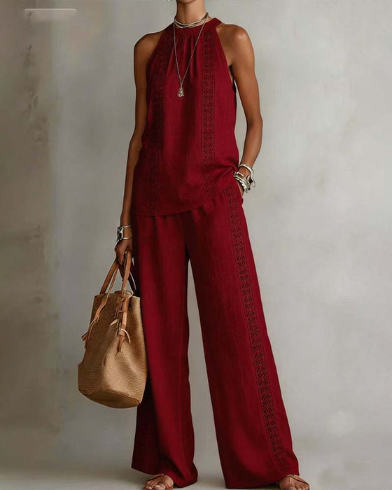 Ensemble Deux Pièces Évidé Halter