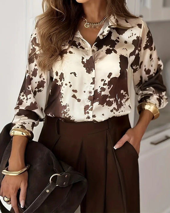 Chemise Revers Bouton Décontractée