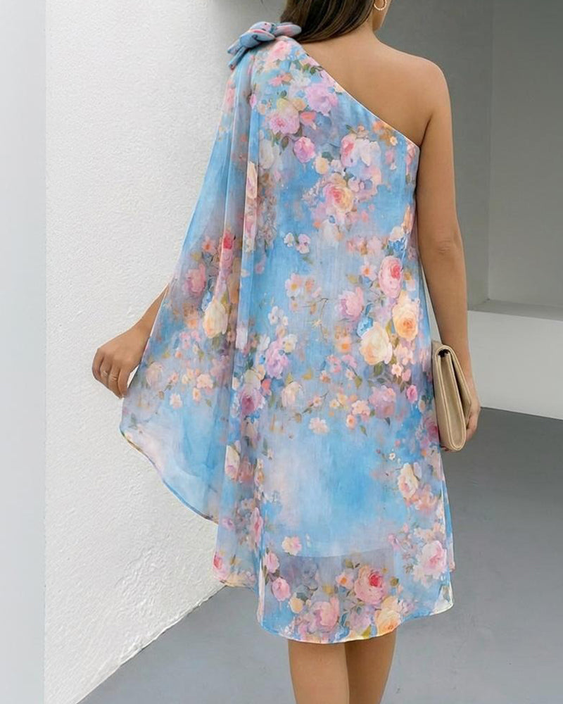 Robe Style Cape Imprimé Floral