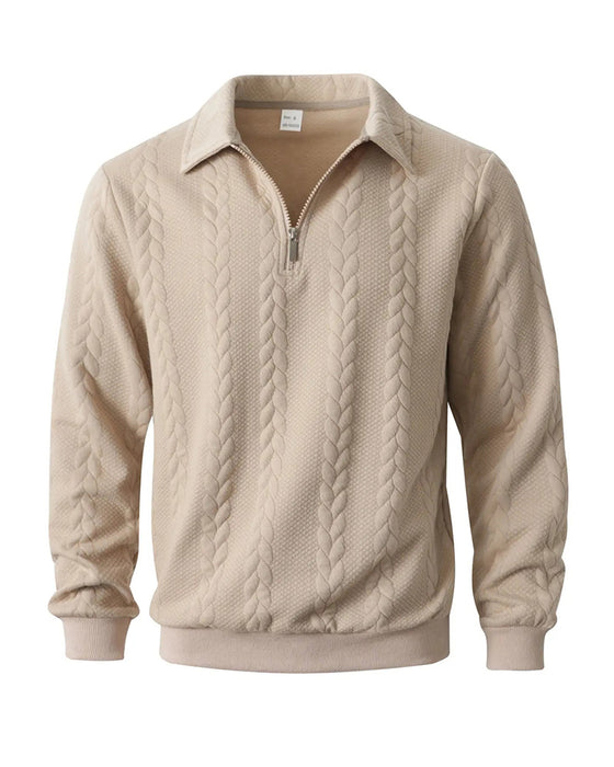 Hoodie Revers Demi Fermeture Éclair Décontracté