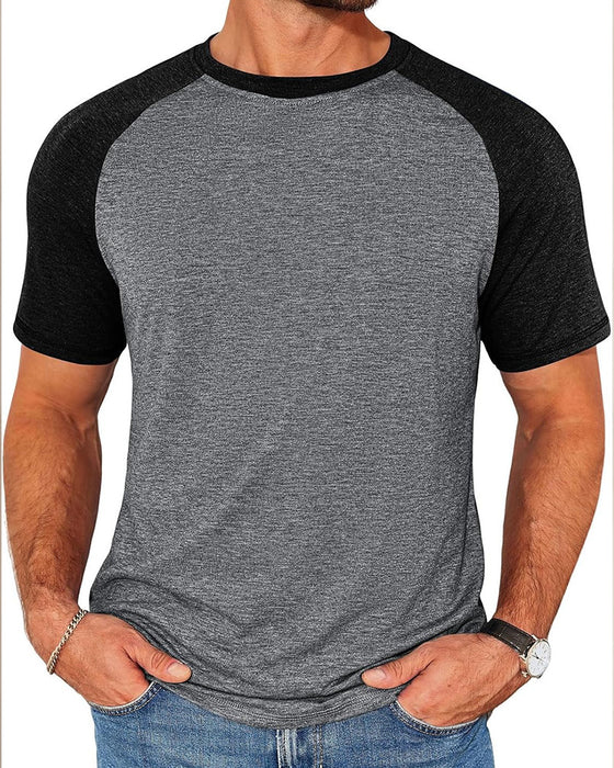 T-Shirt Contraste Col Rond Homme Ajusté