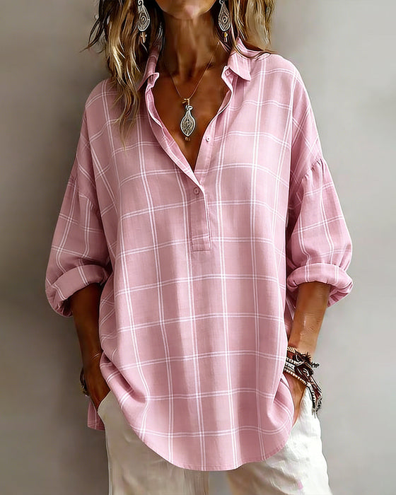 Chemise Revers à Carreaux Sophistiqué