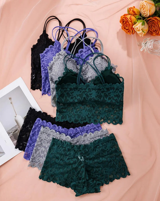 Ensemble Lingerie Dentelle Découpe Dos