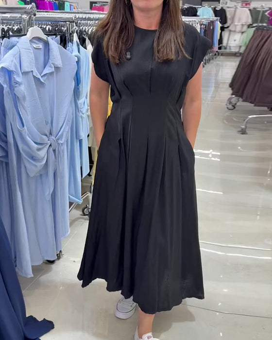 Robe Froncée Manche Volantée Taille