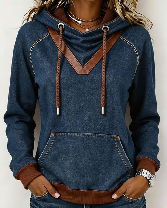 Hoodie Patchwork Manche Longue