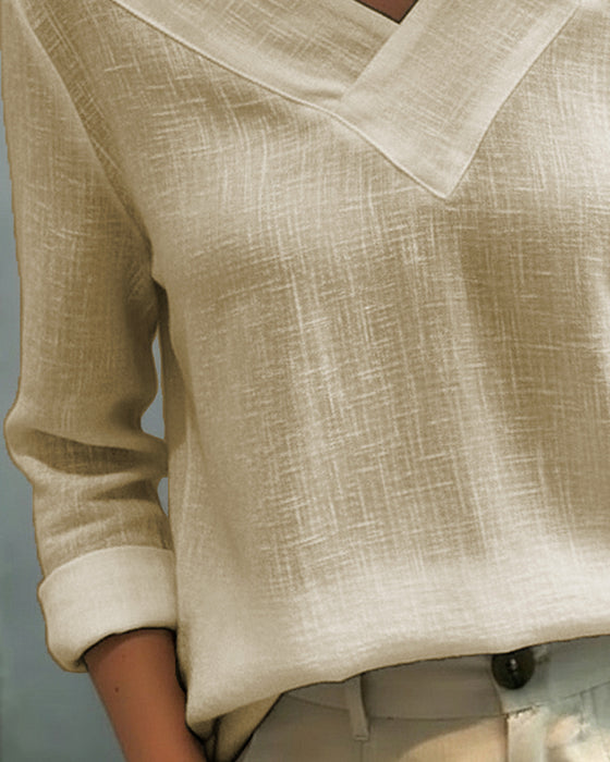 Haut Élégant Col V Décolleté Bretelle Tombante