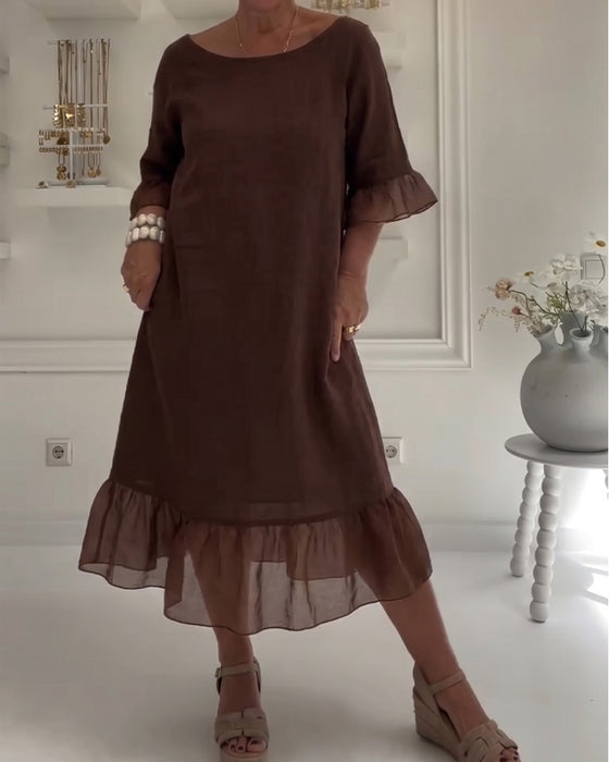 Robe Volant Poche Décontractée