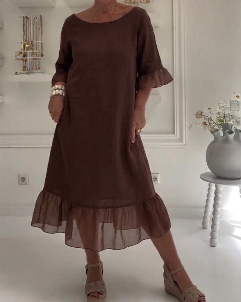Robe Volant Poche Décontractée