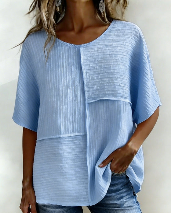 Haut Vertical Texturé Patchwork Lâche