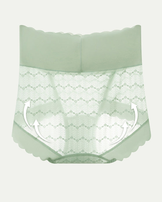 Culottes Respirantes Sans Coutures à Haute Taille Dentelle