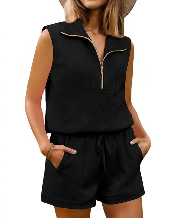 Ensemble Demi-Zip Haut Et Short Deux Pièces